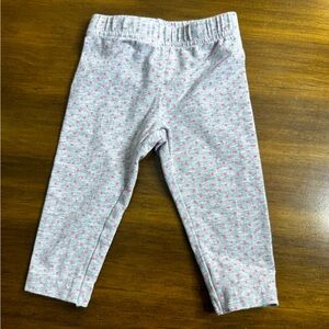 Carters Grey and Pink 3 Months Polka Dot Leggings